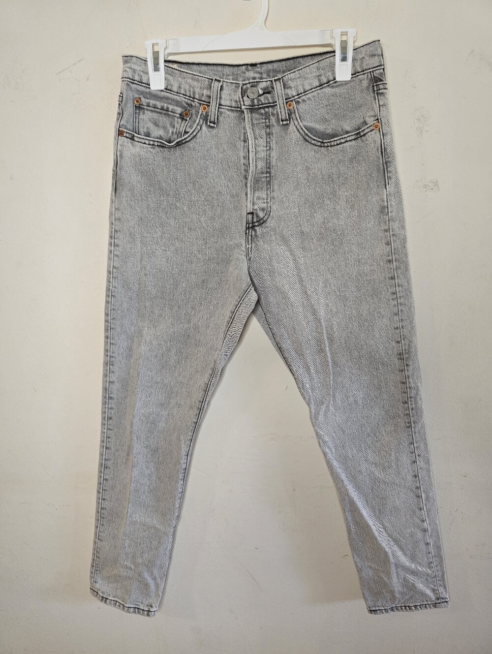 Levi’s 501 S Skinny Jeans Women's Size W28 L28 Gray Acid Wash Button Fly Classic